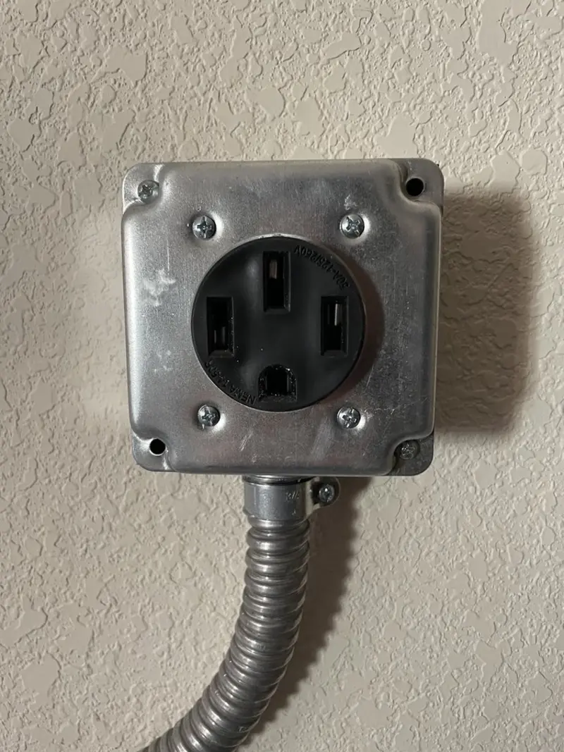 NEMA 14-50 outlet installed for Electrical Panel Upgrade in Copperopolis